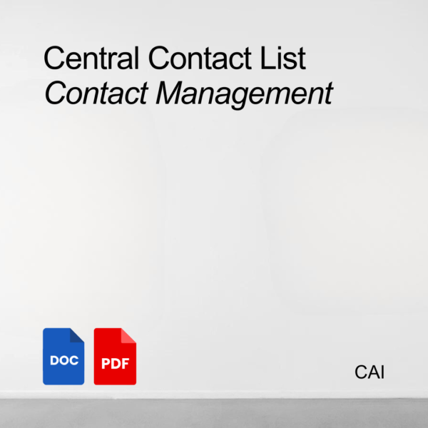 Central Contact List: Contact Management Template
