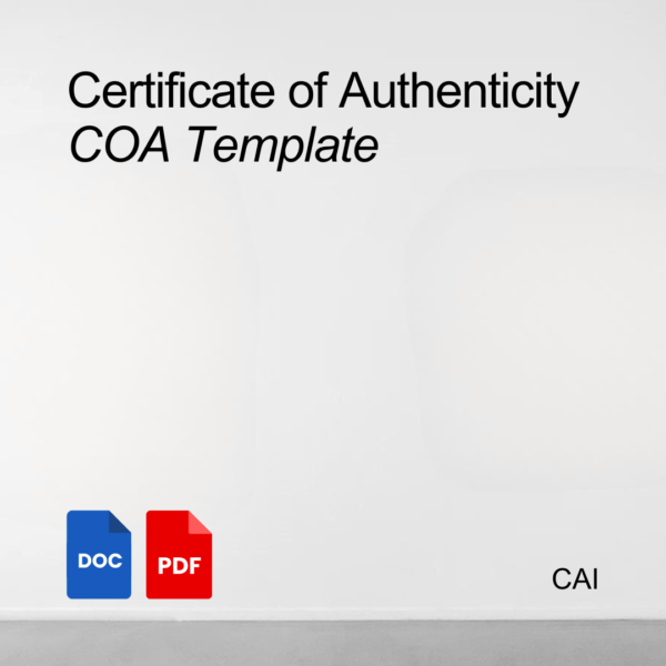 Certificate of Authenticity: COA Template